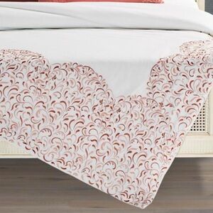 Frontgate Regan Embroidered King Duvet Cover White Warm Clay